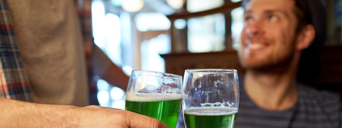 green beer in glasses