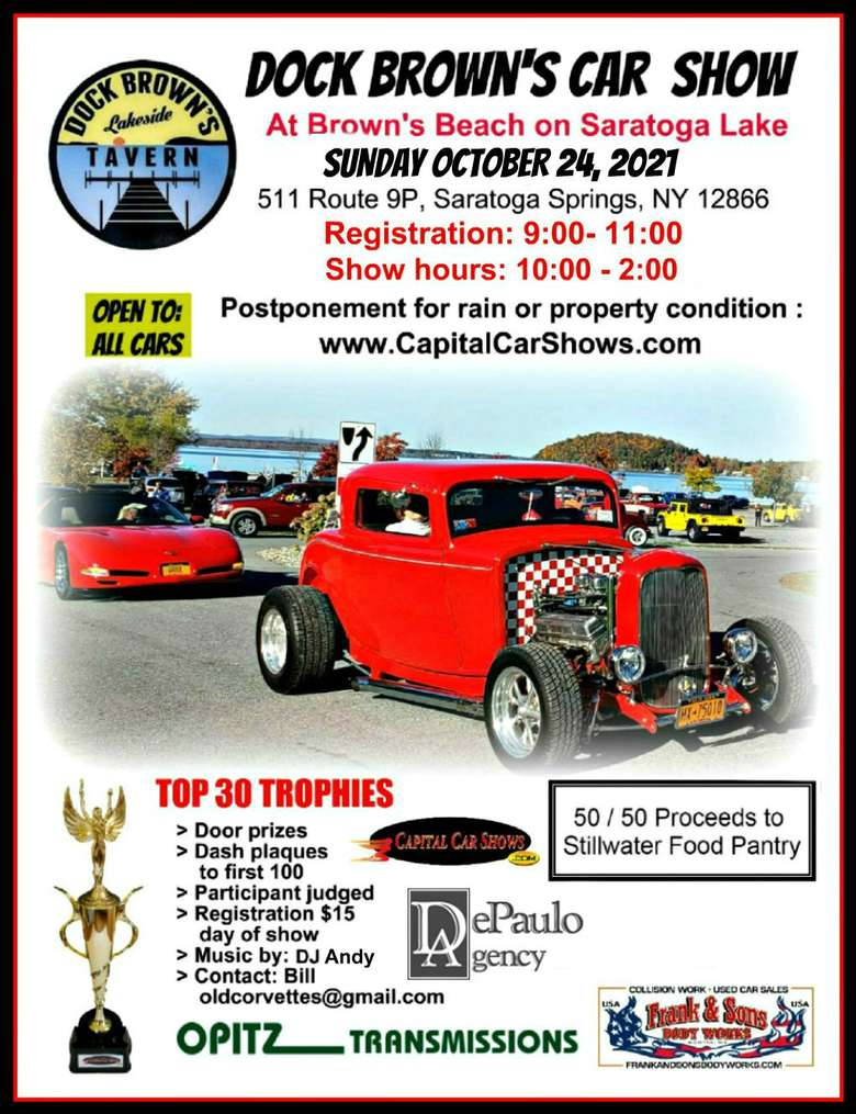 Dock Brown's Car Show Sunday, Oct 24, 2021 Saratoga Springs, NY Events