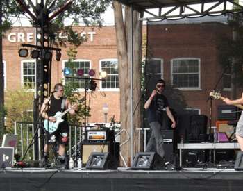band plays on outdoor stage
