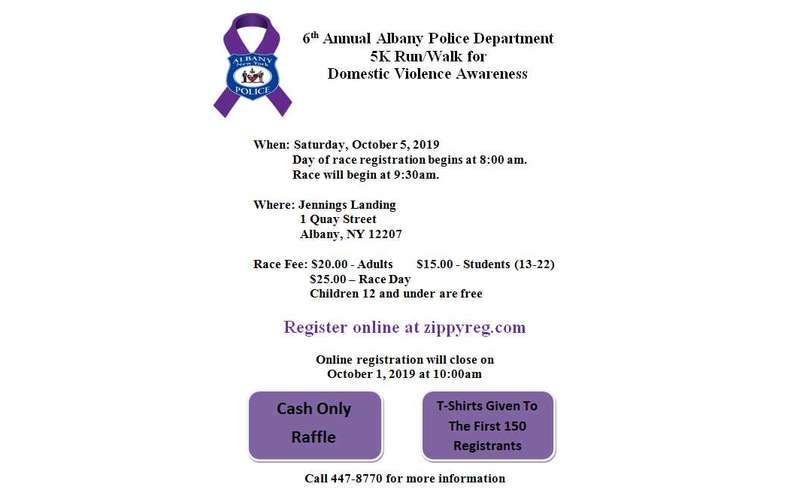 Flyer for 6th Annual APD 5K Run/Walk for DV Awareness
