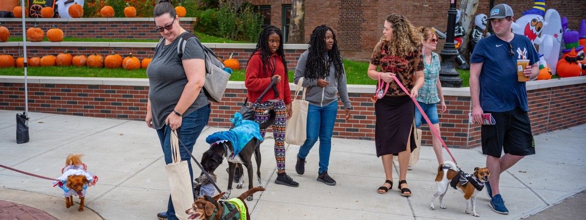 people at a Hounds of Halloween event