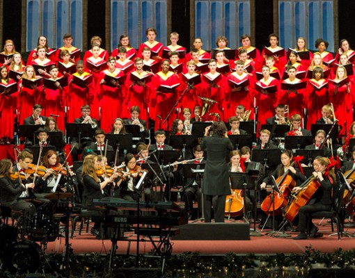 an orchestra and choir
