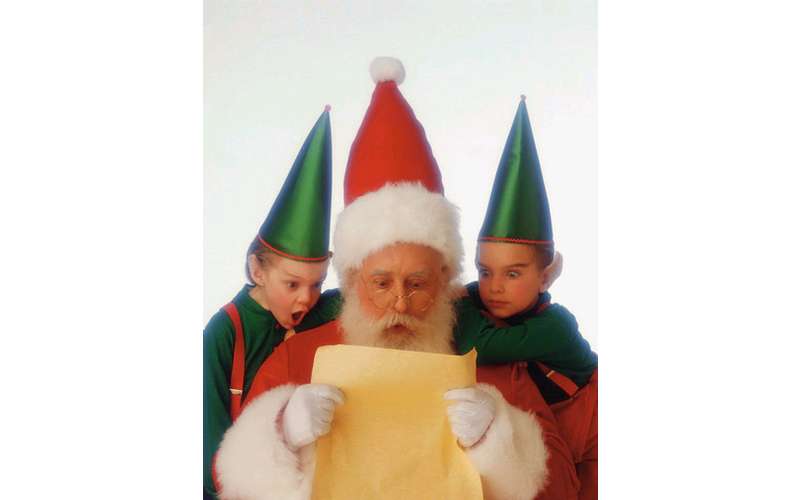 santa and two elves