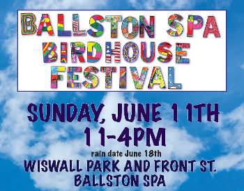 poster for the Ballston Spa Birdhouse festival