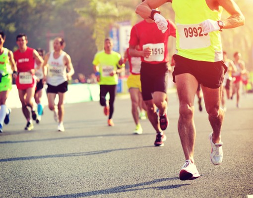 people running a 5k race
