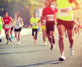 people running a 5k race