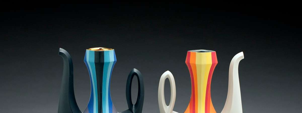 two modern art vases