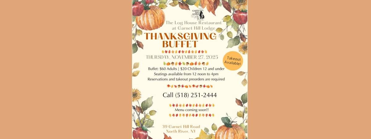 thanksgiving buffet flier for garnet hill
