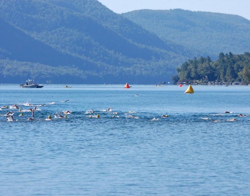 Lake George with mountains in background