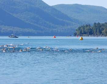 Lake George with mountains in background