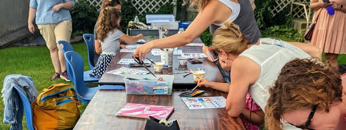 kids craft table at community day at the hyde