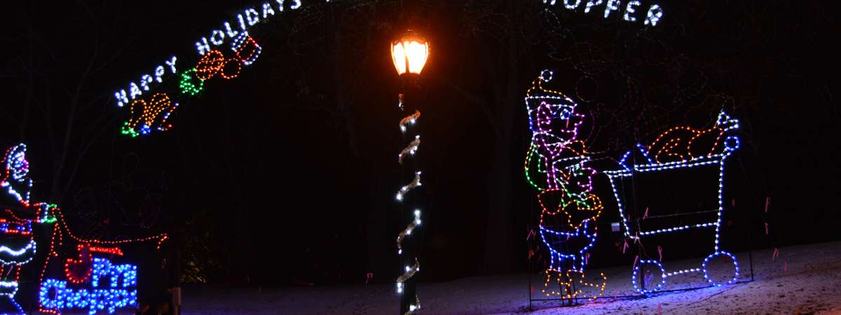 holiday lights spelling out Happy Holidays From Price Chopper
