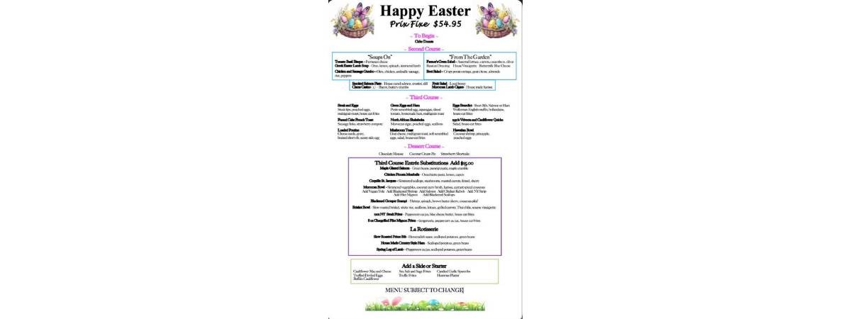 easter menu