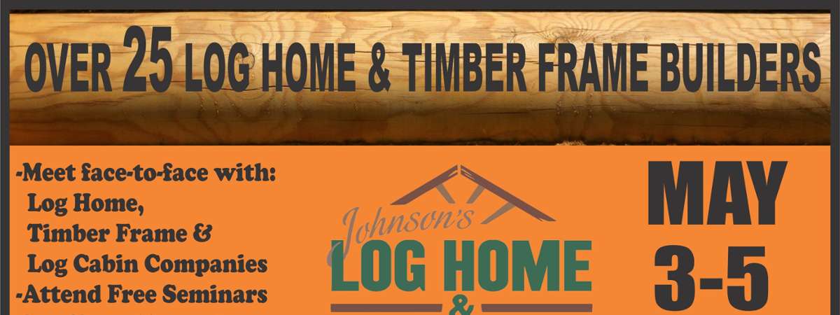 log home timber and show banner