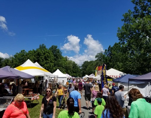 crowd at an antique festival
