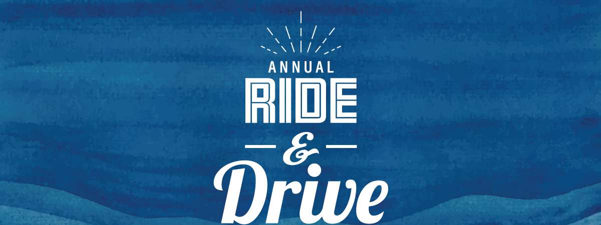 banner that says annual ride and drive event