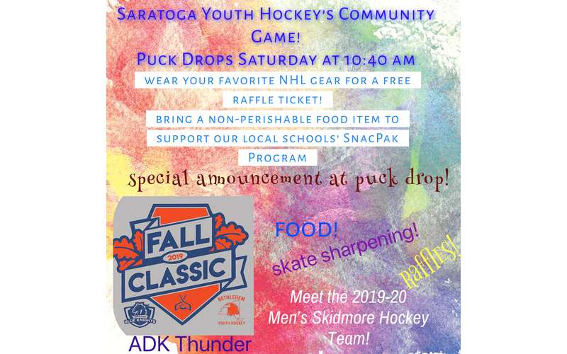 Saratoga Youth Hockey - The Fall Classic, Saturday October 26th