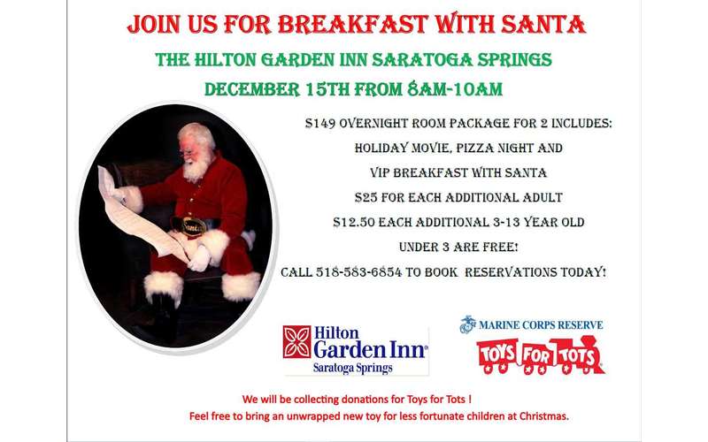 Breakfast With Santa At The Hilton Garden Inn Saratoga Springs Ny