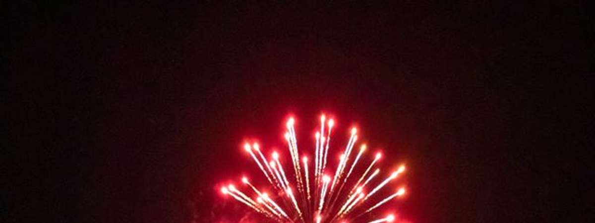 fireworks over the green at saratoga national