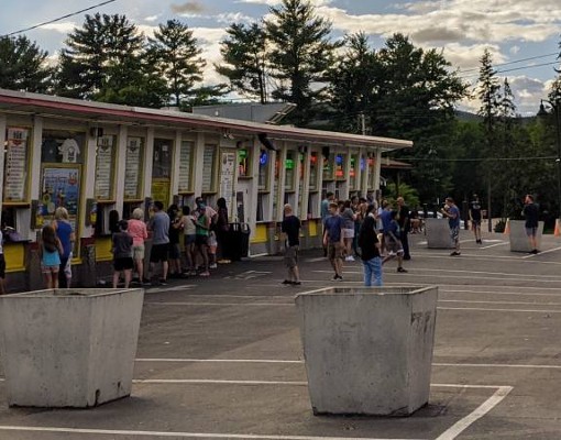 people line up outside martha's dandee creme