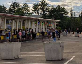 people line up outside martha's dandee creme