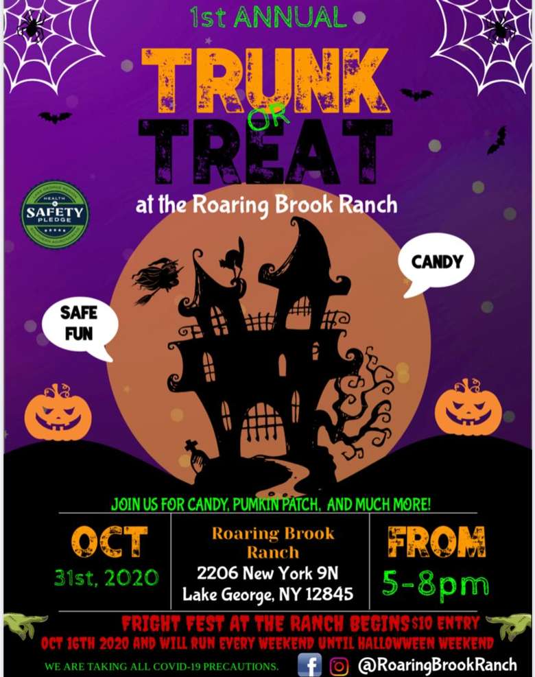 Trunk or Treat at Roaring Brook Ranch Saturday, Oct 31, 2020 Glens