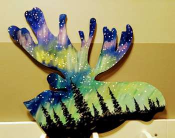 painting of a moose head