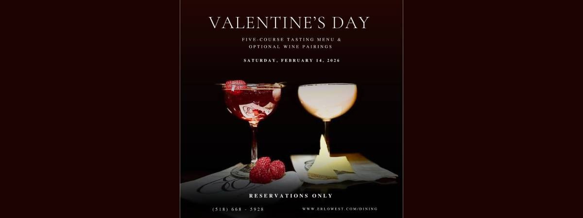 valentine's day at erlowest, two cocktails