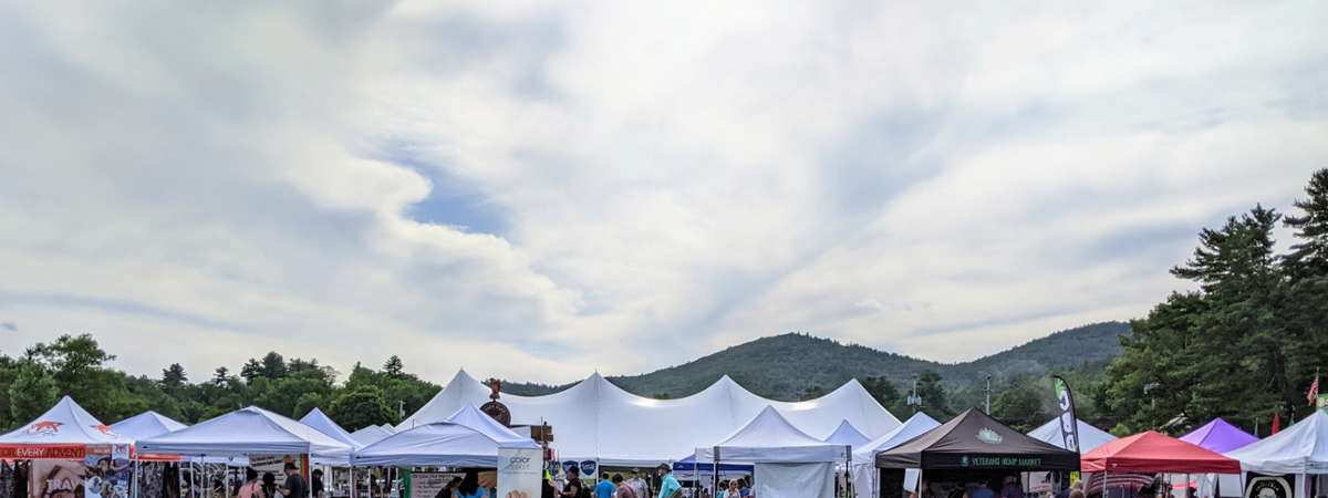 view of vendor tents at festival