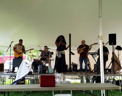 band performing on stage