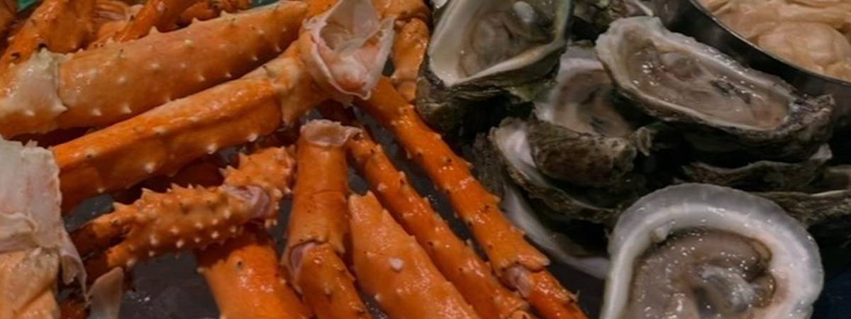 crab legs and oysters