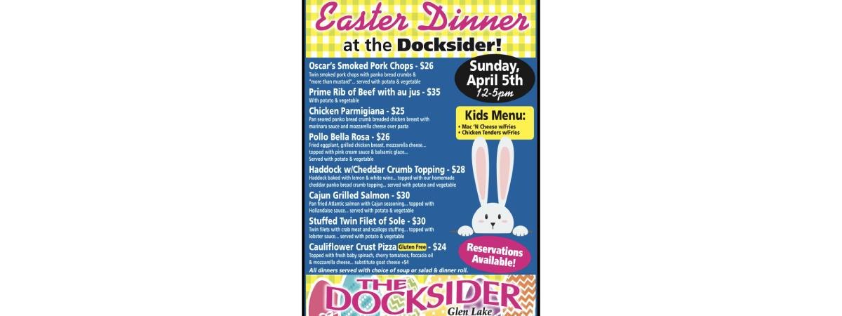 easter dinner docksider menu