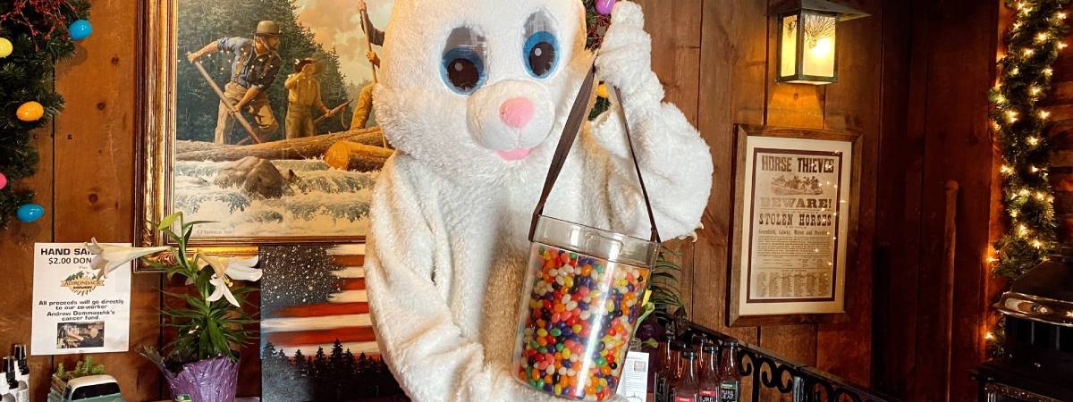 easter bunny with jelly beans