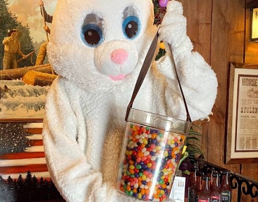 easter bunny with jelly beans