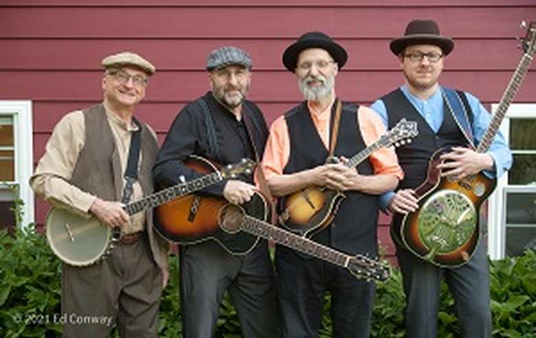 11/21/21 2pm Lost Radio Rounders (Tom, Michael, Evan, Paul) at Clifton Park-Halfmoon Public Library, Clifton Park, NY