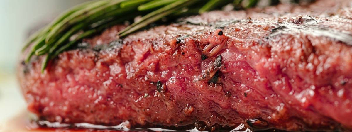 closeup of steak