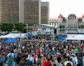 outdoor concert in albany's empire state plaza