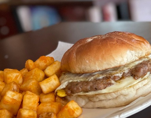 sandwich and tater tots