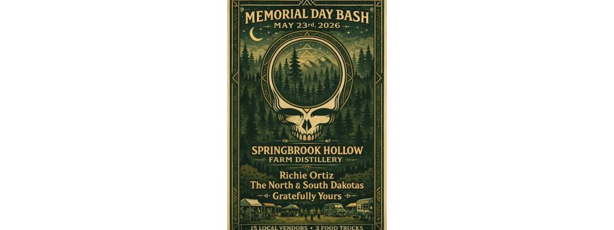 Springbrook Poster 11th Annual Memorial Day Party at Springbrook Hollow Farm Distillery ...