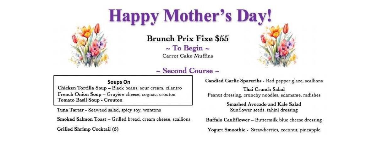 mother's day menu