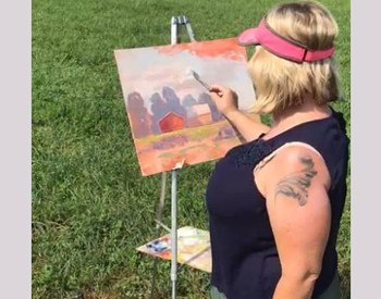 woman plein air painting
