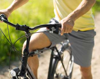 closeup of a man on a bike