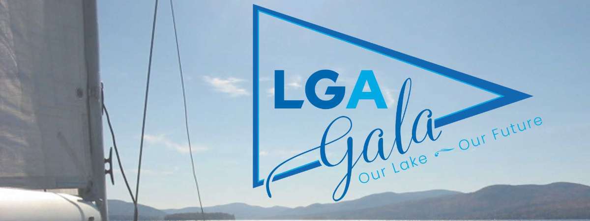 LGA Gala Logo over a photo of Lake George