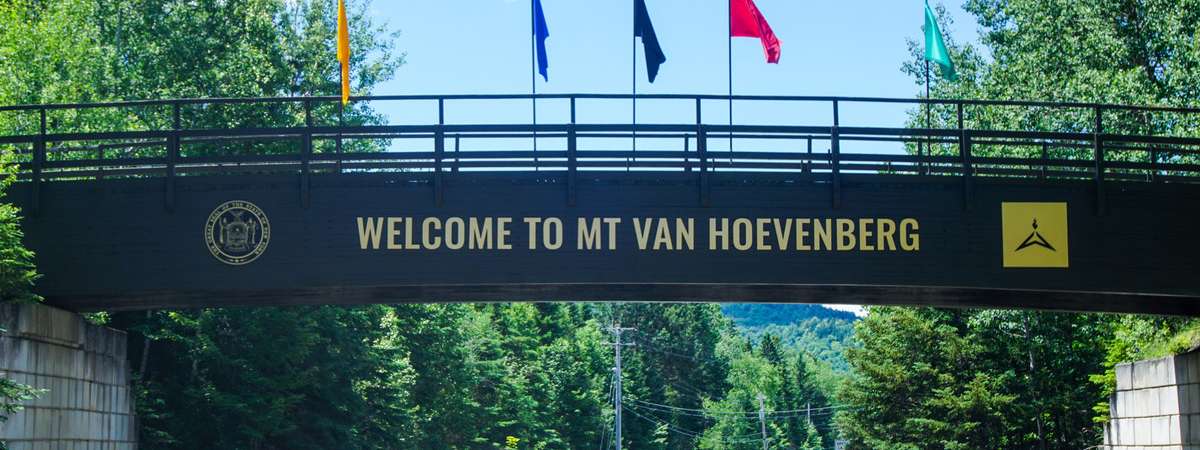 Entrance to Mt Van Hoevenberg, an extraordinary winter sports facility with year-round recreation.