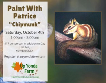 chipmunk painting image with program date and time