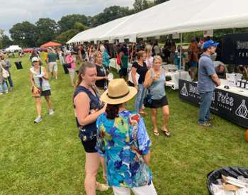 Visitors enjoy local food and drink during the annual Tasting on the Hudson event at Hudson Crossing Park