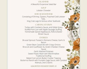 thanksgiving buffet menu