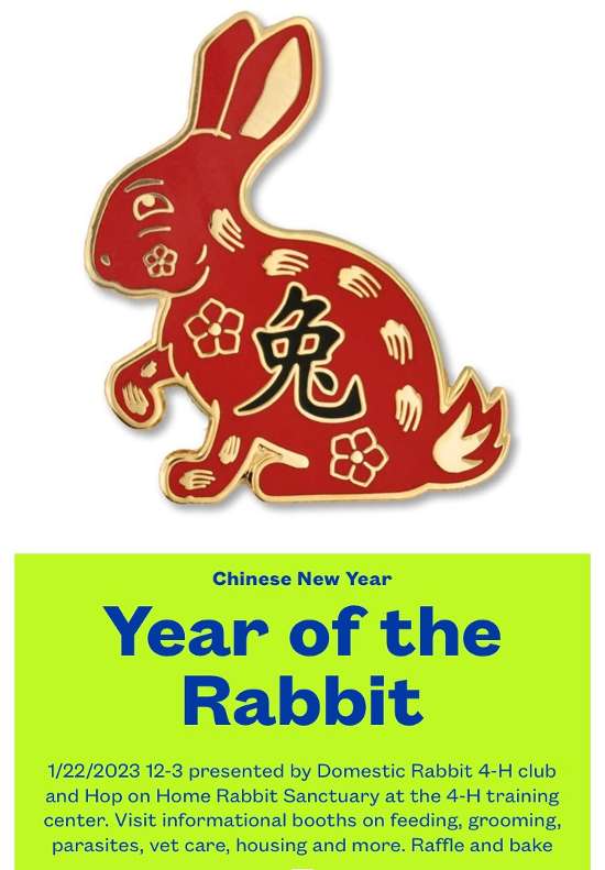 Chinese New Year- Year Of The Rabbit - Sunday, Jan 22, 2023 - Saratoga