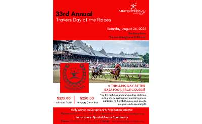Event flier. View event details here: https://www.giveffect.com/campaigns/24061-33rd-annual-travers-day-at-the-races