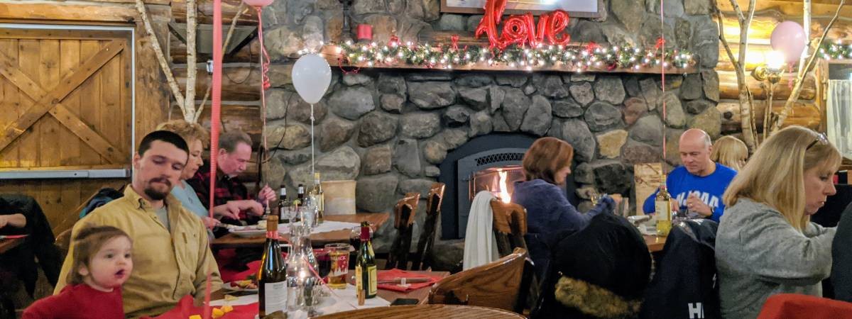 people dining at the log jam on valentine's day